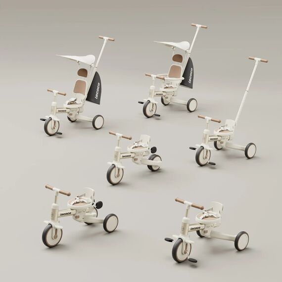 Lecoco Τρίκυκλο Πολυλειτουργικό Ποδήλατο  C-walker S3 max Καφέ L-692845 - Ποδήλατα από 6 μηνών στο Oneirokosmos