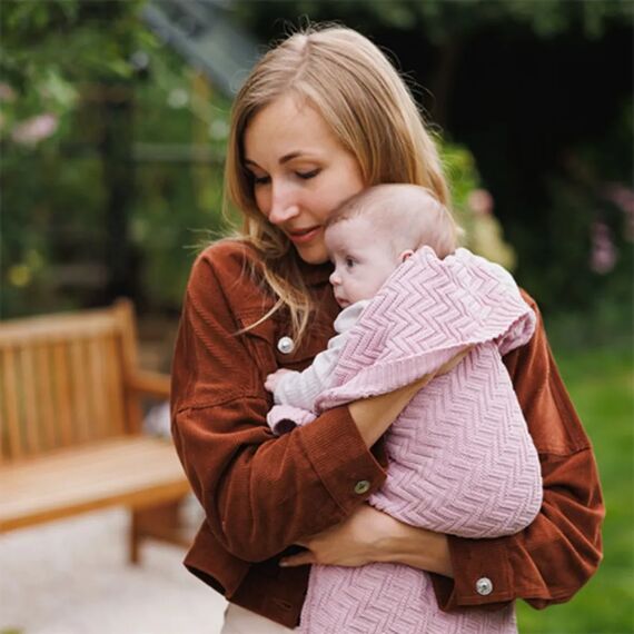 BabyOno Βρεφική κουβέρτα από 100% οργανικό βαμβάκι 75×100 εκ. Pink BN1647/01 - Κουβέρτες Αγκαλιάς στο Oneirokosmos