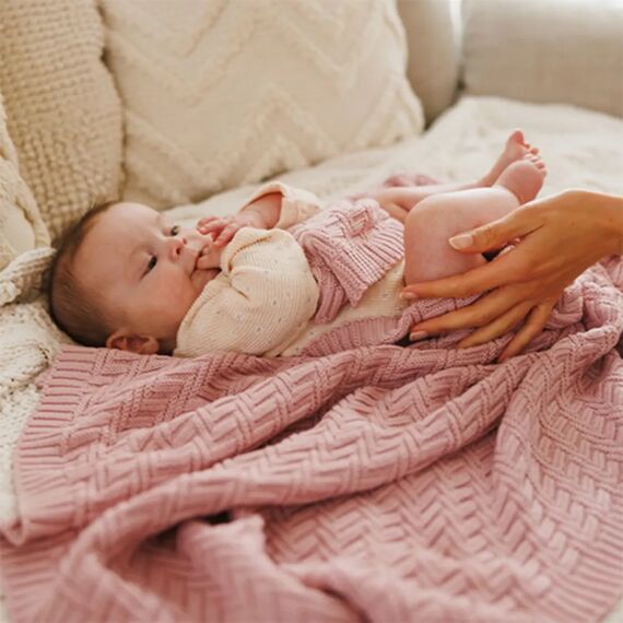 BabyOno Βρεφική κουβέρτα από 100% οργανικό βαμβάκι 75×100 εκ. Pink BN1647/01 - Κουβέρτες Αγκαλιάς στο Oneirokosmos