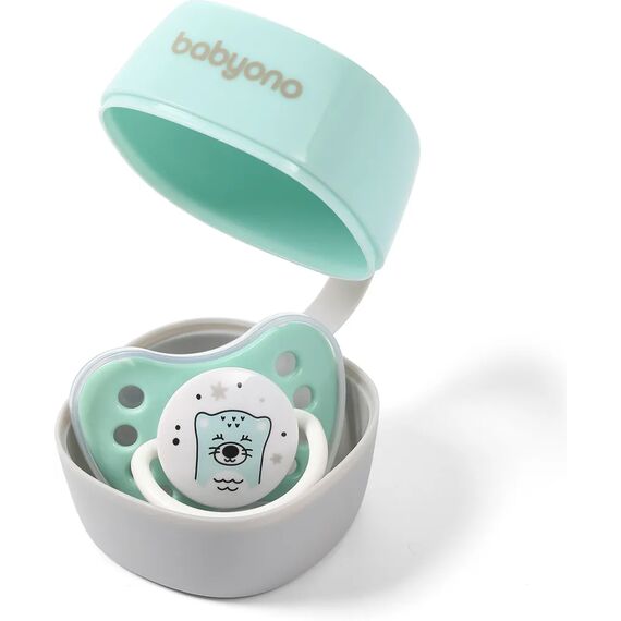 BabyOno Θήκη Πιπίλας  Μέντα - Γκρί BN535/02 - Πιπίλες στο Oneirokosmos