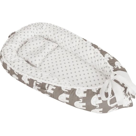 Greco Strom Μειωτήρας Baby nest lounger Elephant Grey VRE.NES.LOU.EGR - Βρεφικές Φωλίτσες στο Oneirokosmos