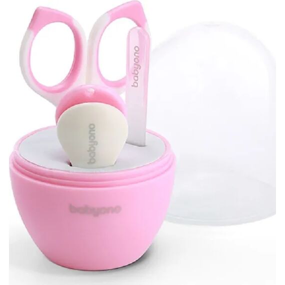 BabyOno Βρεφικό Σετ περιποίησης νυχιών με θήκη Pink BN398/02 - Προϊόντα υγιεινής φροντίδας στο Oneirokosmos