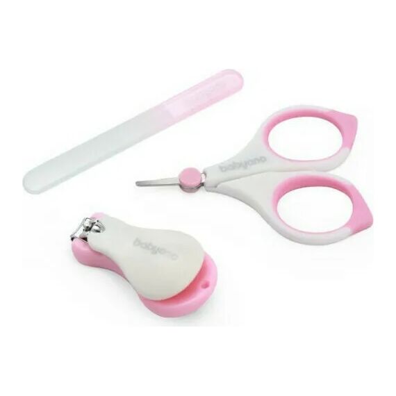 BabyOno Βρεφικό Σετ περιποίησης νυχιών με θήκη Pink BN398/02 - Προϊόντα υγιεινής φροντίδας στο Oneirokosmos