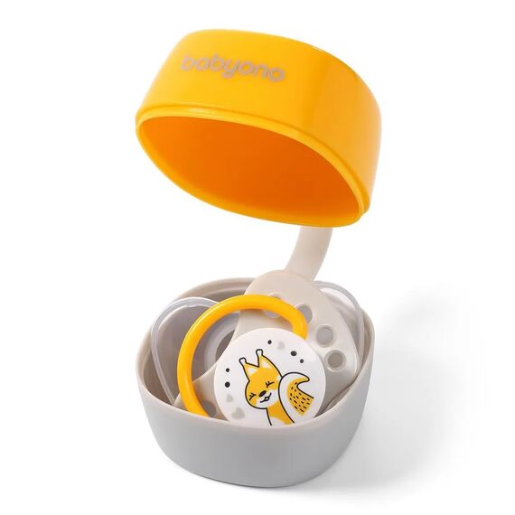 BabyOno Θήκη Πιπίλας Κίτρινο - Γκρί BN535/03 - Πιπίλες στο Oneirokosmos