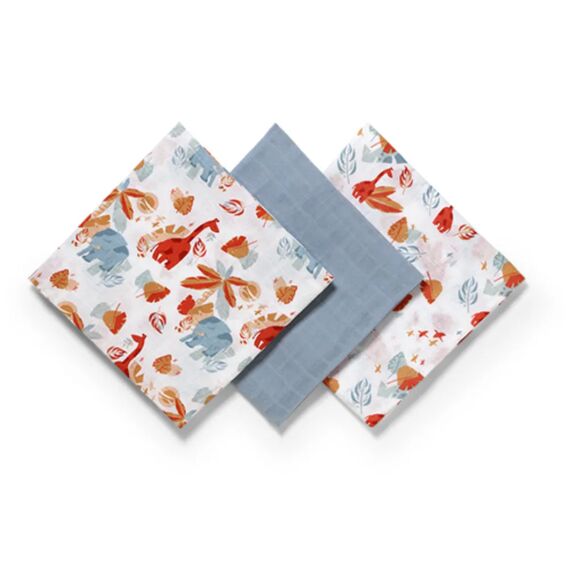 Babyono Σετ Βαμβακερές μουσελίνες 70x70 cm 3 τμχ BN348/07 - Πάνες-Λαβέτες-Σελτέδες στο Oneirokosmos