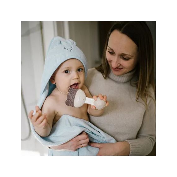 BabyOno Βρεφική Κάπα -Μπουρνούζι με Κουκούλα 100x100εκ. Μπλε BN1553/02 - Πετσέτες-Μπουρνούζια στο Oneirokosmos