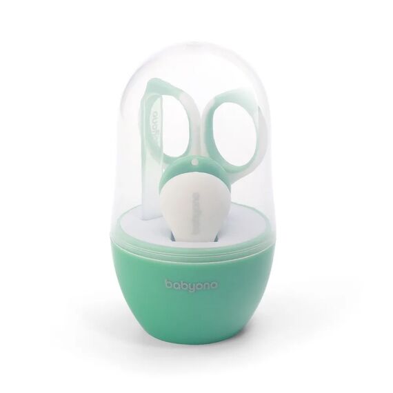 BabyOno Βρεφικό Σετ περιποίησης νυχιών με θήκη Mint BN398/01 - Προϊόντα υγιεινής φροντίδας στο Oneirokosmos