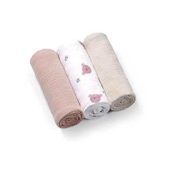 BabyOno Σετ Βαμβακερές μουσελίνες 70x70 cm  3 τμχ BN828/03 - Πάνες-Λαβέτες-Σελτέδες στο Oneirokosmos
