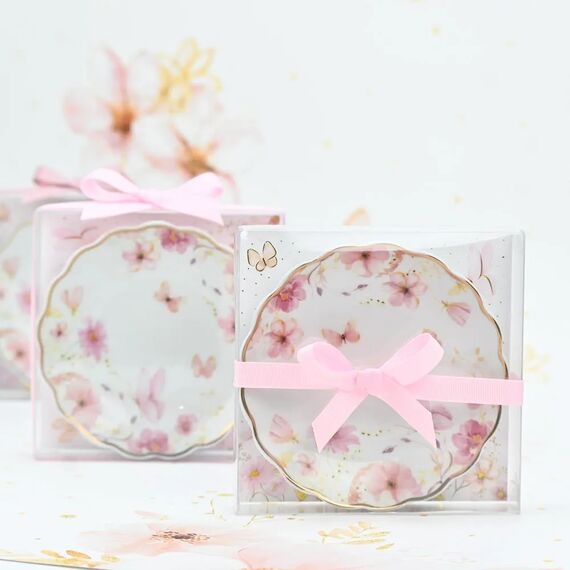 Soap Tales Μπομπονιέρα Βάπτισης Πιατάκι Πορσελάνης Pink Blossoom ST01027 - Για Κορίτσι στο Oneirokosmos