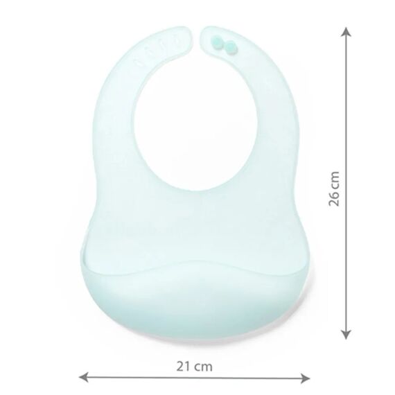 BabyOno Σαλιάρα σιλικόνης 6m+ με θήκη περισυλλογής τροφίμων Turquoise BN1598/01 - Σαλιάρες Πλαστικές - Σιλικόνης στο Oneirokosmos