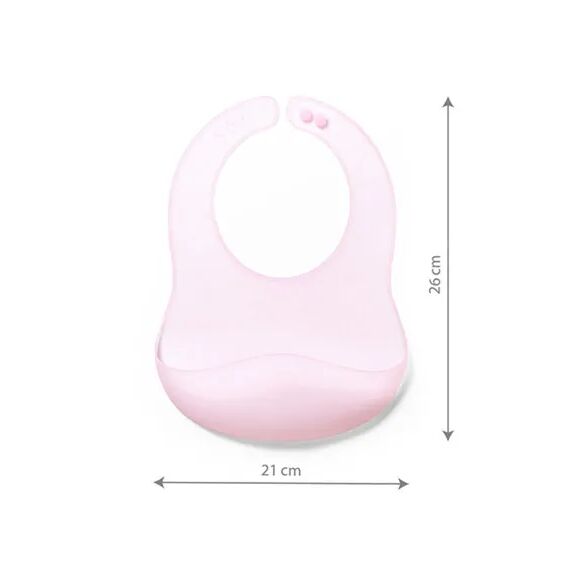 BabyOno Σαλιάρα σιλικόνης 6m+ με θήκη περισυλλογής τροφίμων Pink BN1598/02 - Σαλιάρες Πλαστικές - Σιλικόνης στο Oneirokosmos