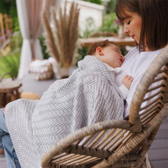 BabyOno Βρεφική κουβέρτα από 100% οργανικό βαμβάκι 75×100 εκ. Grey BN1647/02 - Κουβέρτες Αγκαλιάς στο Oneirokosmos