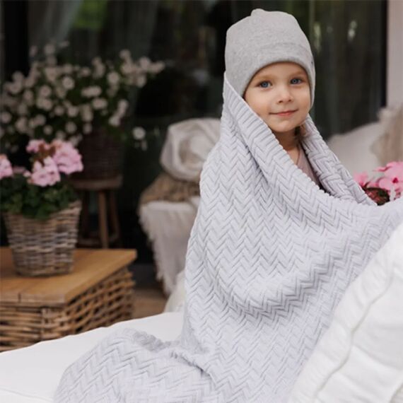 BabyOno Βρεφική κουβέρτα από 100% οργανικό βαμβάκι 75×100 εκ. Grey BN1647/02 - Κουβέρτες Αγκαλιάς στο Oneirokosmos