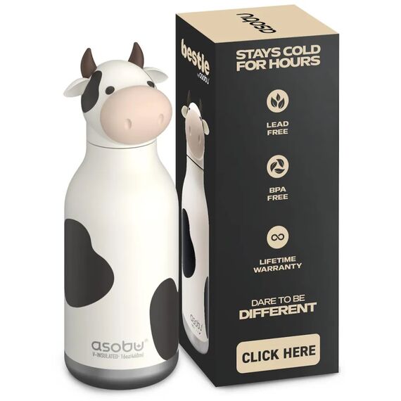Asobu Μπουκάλι Θερμός Bestie Cow 460ml SBV44 - Θερμός & Ισοθερμικά Προϊόντα στο Oneirokosmos