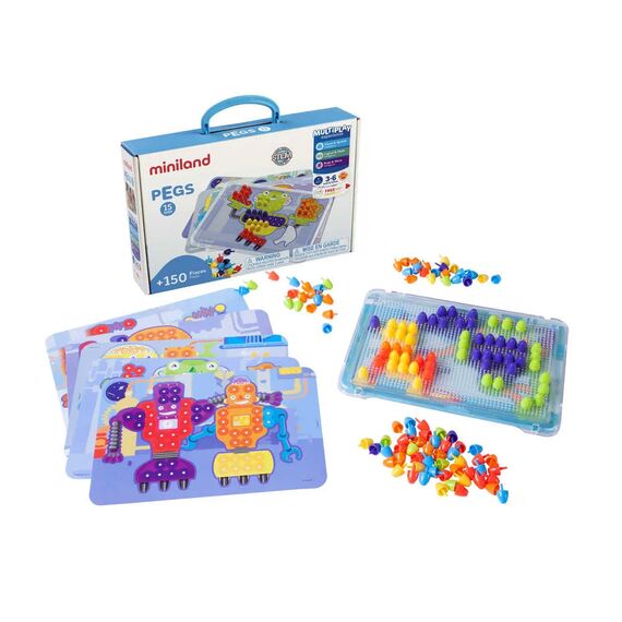 ΜΩΣΑΪΚΟ ΠΑΙΧΝΙΔΙ MINILAND PEGS 150 ΤΜΧ - Εκπαιδευτικά Παιχνίδια στο Oneirokosmos
