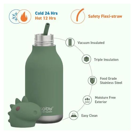 Asobu Μπουκάλι Θερμός Bestie Dinosaur 460ml SBV44 - Θερμός & Ισοθερμικά Προϊόντα στο Oneirokosmos