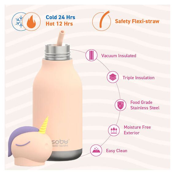 Asobu Μπουκάλι Θερμός Bestie Unicorn 460ml SBV44 - Θερμός & Ισοθερμικά Προϊόντα στο Oneirokosmos
