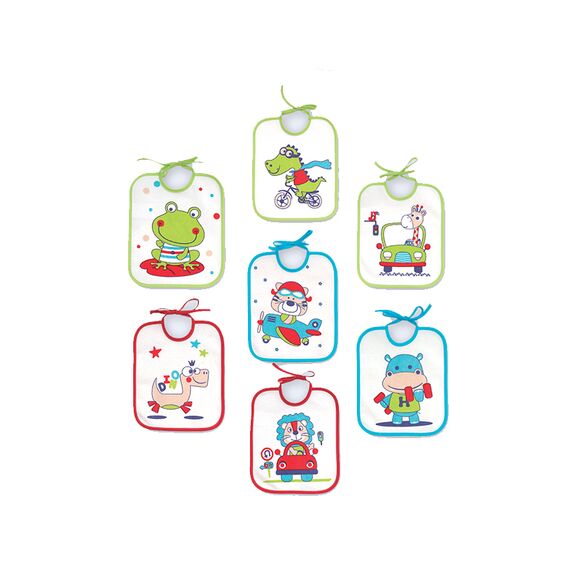 X-TREME BABY ΣΕΤ 7 ΣΑΛΙΑΡΕΣ ΠΕΤΣΕΤΑ ΜΕ ΠΛΑΣΤΙΚΟ 19 x 22 CM - Σαλιάρες στο Oneirokosmos