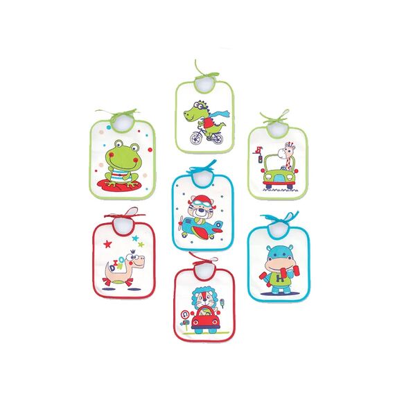 X-TREME BABY ΣΕΤ 7 ΣΑΛΙΑΡΕΣ ΠΕΤΣΕΤΑ ΜΕ ΠΛΑΣΤΙΚΟ 19 x 22 CM - Σαλιάρες στο Oneirokosmos