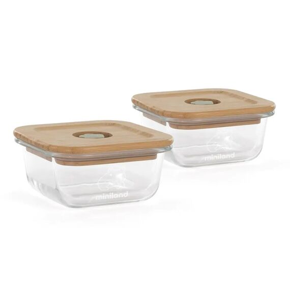 MINILAND ΣΕΤ 2 ΔΟΧΕΙΩΝ 210 ML ECO SQUARE FROG - Σετ Φαγητού, Μπολάκια, Πιατάκια Φαγητού στο Oneirokosmos