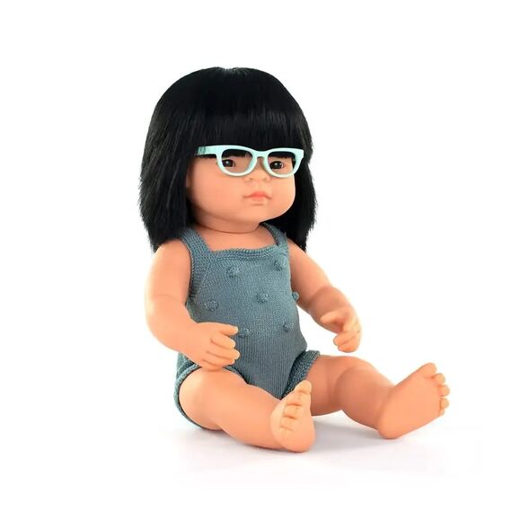 MINILAND ΚΟΥΚΛΑ ΑΣΙΑΤΙΣΣΑ 38 CM ΜΕ ΓΥΑΛΙΑ ΜΥΩΠΙΑΣ  ΚΑΙ ΡΟΥΧΑΛΑΚΙΑ - Εκπαιδευτικά Παιχνίδια στο Oneirokosmos