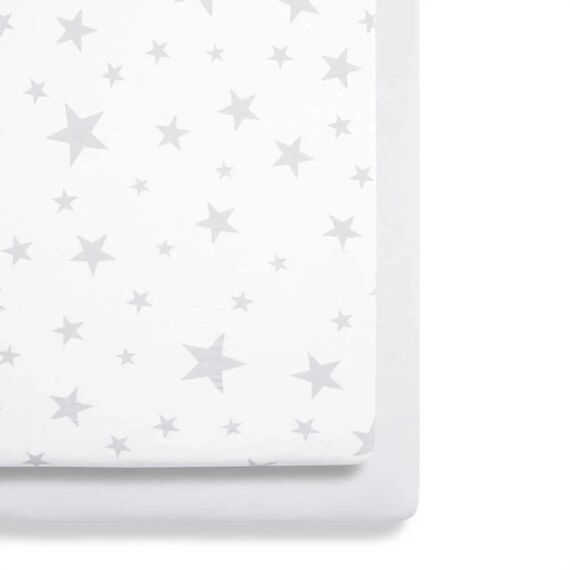 SNUZ ΣΕΤ ΣΕΝΤΟΝΙΑ 2 ΤΕΜΑΧΙΩΝ ΓΙΑ ΛΙΚΝΟ 44 x 80 cm GREY STARS - Σεντόνια Κούνιας στο Oneirokosmos