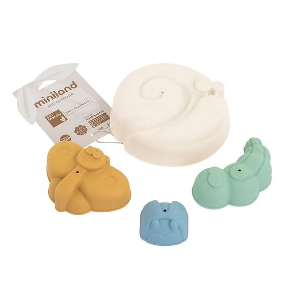 MINILAND ΣΕΤ ΚΑΛΟΥΠΙΑ ΠΑΡΑΛΙΑΣ ECO SAND MOLDS SET COOL - Εκπαιδευτικά Παιχνίδια στο Oneirokosmos