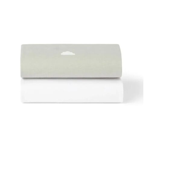 SNUZ ΣΕΤ ΣΕΝΤΟΝΙΑ 2 ΤΕΜΑΧΙΩΝ ΓΙΑ ΛΙΚΝΟ 44 x 80 cm GREY/CLOUD - Σεντόνια Λίκνου & Καλαθούνας στο Oneirokosmos