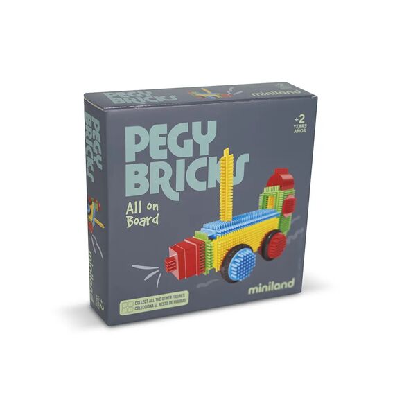 MINILAND ΠΑΙΧΝΙΔΙ ΚΑΤΑΣΚΕΥΗΣ PEGY BRICKS - ALL ON BOARD - Εκπαιδευτικά Παιχνίδια στο Oneirokosmos