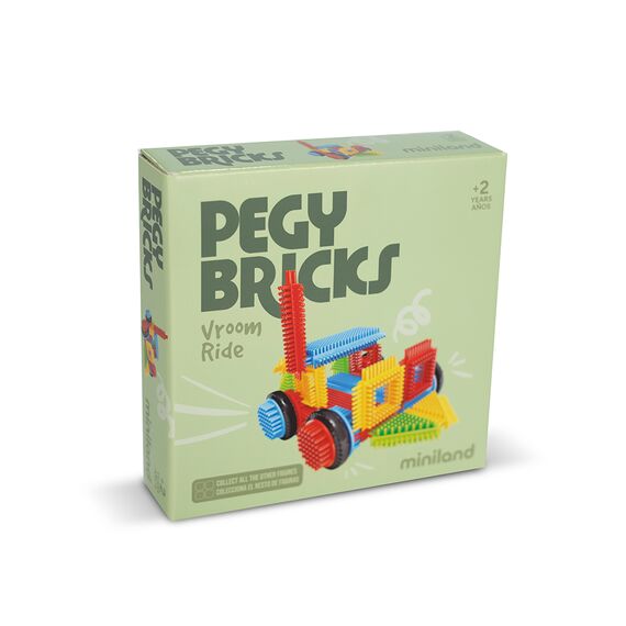MINILAND ΠΑΙΧΝΙΔΙ ΚΑΤΑΣΚΕΥΗΣ PEGY BRICKS -  VROOM RIDE - Εκπαιδευτικά Παιχνίδια στο Oneirokosmos