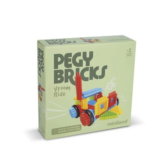 MINILAND ΠΑΙΧΝΙΔΙ ΚΑΤΑΣΚΕΥΗΣ PEGY BRICKS -  VROOM RIDE - Εκπαιδευτικά Παιχνίδια στο Oneirokosmos