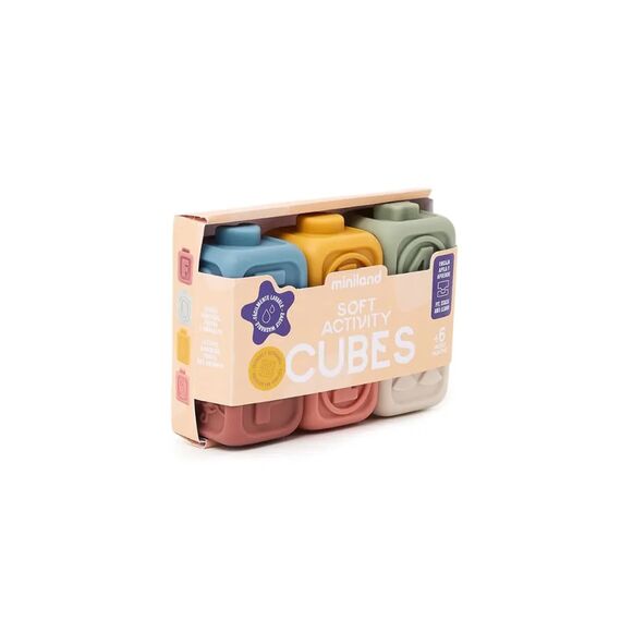 MINILAND ΜΑΛΑΚΟΙ ΚΥΒΟΙ ΔΡΑΣΤΗΡΙΟΤΗΤΩΝ 6 ΤΜΧ -  SOFT ACTIVITY CUBES - Εκπαιδευτικά Παιχνίδια στο Oneirokosmos