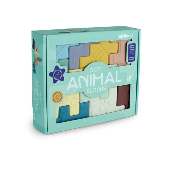 MINILAND ΜΑΛΑΚΑ ΤΟΥΒΛΑΚΙΑ ΜΕ ΖΩΑΚΙΑ - RUBBER ANIMAL BLOCKS - Εκπαιδευτικά Παιχνίδια στο Oneirokosmos