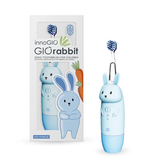 INNOGIO SONIC ΠΑΙΔΙΚΗ ΗΛΕΚΤΡΙΚΗ ΟΔΟΝΤΟΒΟΥΡΤΣΑ GIORABBIT BLUE - Στοματική Υγιεινή στο Oneirokosmos