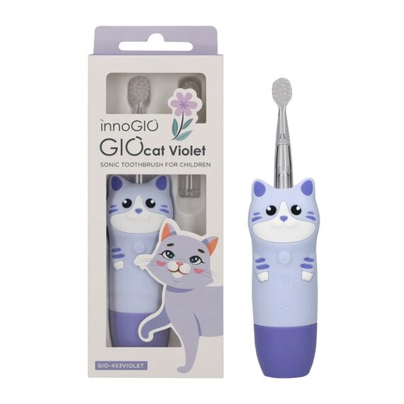 INNOGIO SONIC ΠΑΙΔΙΚΗ ΗΛΕΚΤΡΙΚΗ ΟΔΟΝΤΟΒΟΥΡΤΣΑ GIOCAT VIOLET - Προϊόντα υγιεινής φροντίδας στο Oneirokosmos