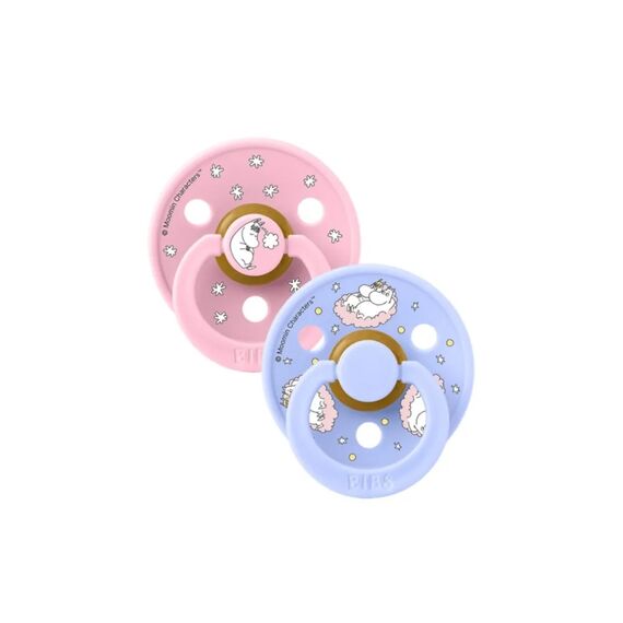 Bibs Σετ Πιπίλες Colour x Moomin Latex No2 Sailing Nordic Baby Pink / Hush Mix 2 τμχ 12033101 - Πιπίλες στο Oneirokosmos