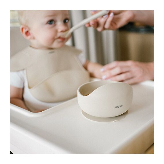 BabyOno Μπολ σιλικόνης με βεντούζα Μπεζ BN1481/04 - Σετ Φαγητού, Μπολάκια, Πιατάκια Φαγητού στο Oneirokosmos