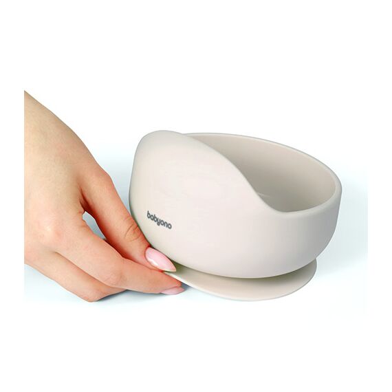 BabyOno Μπολ σιλικόνης με βεντούζα Μπεζ BN1481/04 - Σετ Φαγητού, Μπολάκια, Πιατάκια Φαγητού στο Oneirokosmos