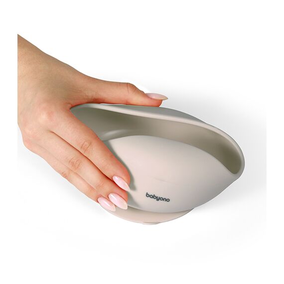 BabyOno Μπολ σιλικόνης με βεντούζα Μπεζ BN1481/04 - Σετ Φαγητού, Μπολάκια, Πιατάκια Φαγητού στο Oneirokosmos