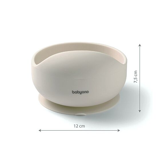 BabyOno Μπολ σιλικόνης με βεντούζα Μπεζ BN1481/04 - Σετ Φαγητού, Μπολάκια, Πιατάκια Φαγητού στο Oneirokosmos
