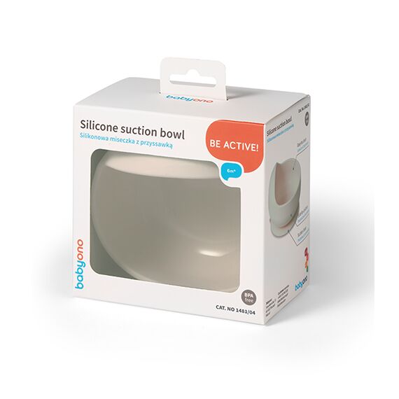 BabyOno Μπολ σιλικόνης με βεντούζα Μπεζ BN1481/04 - Σετ Φαγητού, Μπολάκια, Πιατάκια Φαγητού στο Oneirokosmos