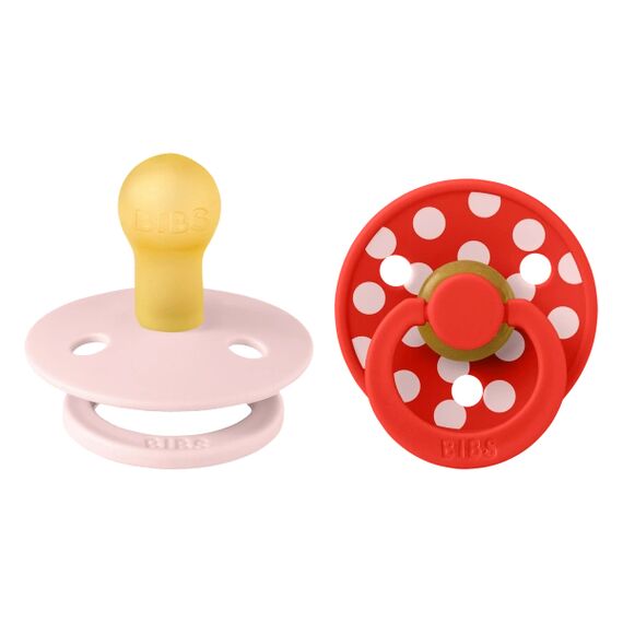 Bibs Πιπίλα Latex Studio Colour Polka Candy Apple / Blossom 2τμχ. Νο1 11034103 - Πιπίλες στο Oneirokosmos