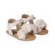 Babywalker Πέδιλο με Chiffon Λουλούδια ΜΙ1633 Εκρού - Βαπτιστικό Παπούτσι για Κορίτσι στο Oneirokosmos