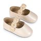 Babywalker Γοβακι Μονή Μπαρέτα με Chiffon Λουλούδια MI1638 Εκρού - Βαπτιστικό Παπούτσι για Κορίτσι στο Oneirokosmos