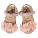 Babywalker Πέδιλο με Chiffon Λουλούδια ΜΙ1633 Ροζ - Βαπτιστικό Παπούτσι για Κορίτσι στο Oneirokosmos