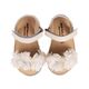 Babywalker Πέδιλο με Chiffon Λουλούδια ΜΙ1633 Εκρού - Βαπτιστικό Παπούτσι για Κορίτσι στο Oneirokosmos