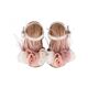 Babywalker Πέδιλο Διακοσμημένο με Λουλούδια και Φτερά PRI2616 Εκρού-Ροζ - Βαπτιστικό Παπούτσι για Κορίτσι στο Oneirokosmos
