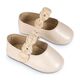 Babywalker Γοβακι Μονή Μπαρέτα με Chiffon Λουλούδια MI1638 Εκρού - Βαπτιστικό Παπούτσι για Κορίτσι στο Oneirokosmos