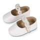Babywalker Γοβακι Μονή Μπαρέτα με Chiffon Λουλούδια MI1638 Λευκό - Βαπτιστικό Παπούτσι για Κορίτσι στο Oneirokosmos