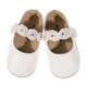 Babywalker Γοβακι Μονή Μπαρέτα με Chiffon Λουλούδια MI1638 Λευκό - Βαπτιστικό Παπούτσι για Κορίτσι στο Oneirokosmos